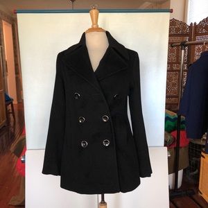 Fleurette Loro Piana wool double breasted coat black size 6